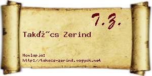 Takács Zerind névjegykártya